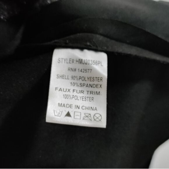 Haute Monde Black Faux Fur Waterfall Jacket With Zipper Details & Faux Suede L - Picture 7 of 12